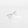 White Creatine powder in a measuring spoon on a white background