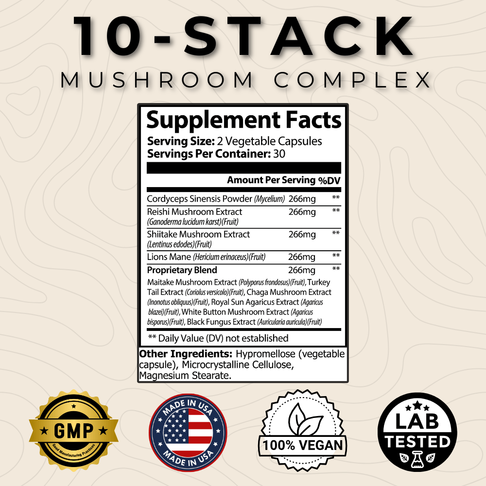 Mushroom Complex Supplement Facts Sheet