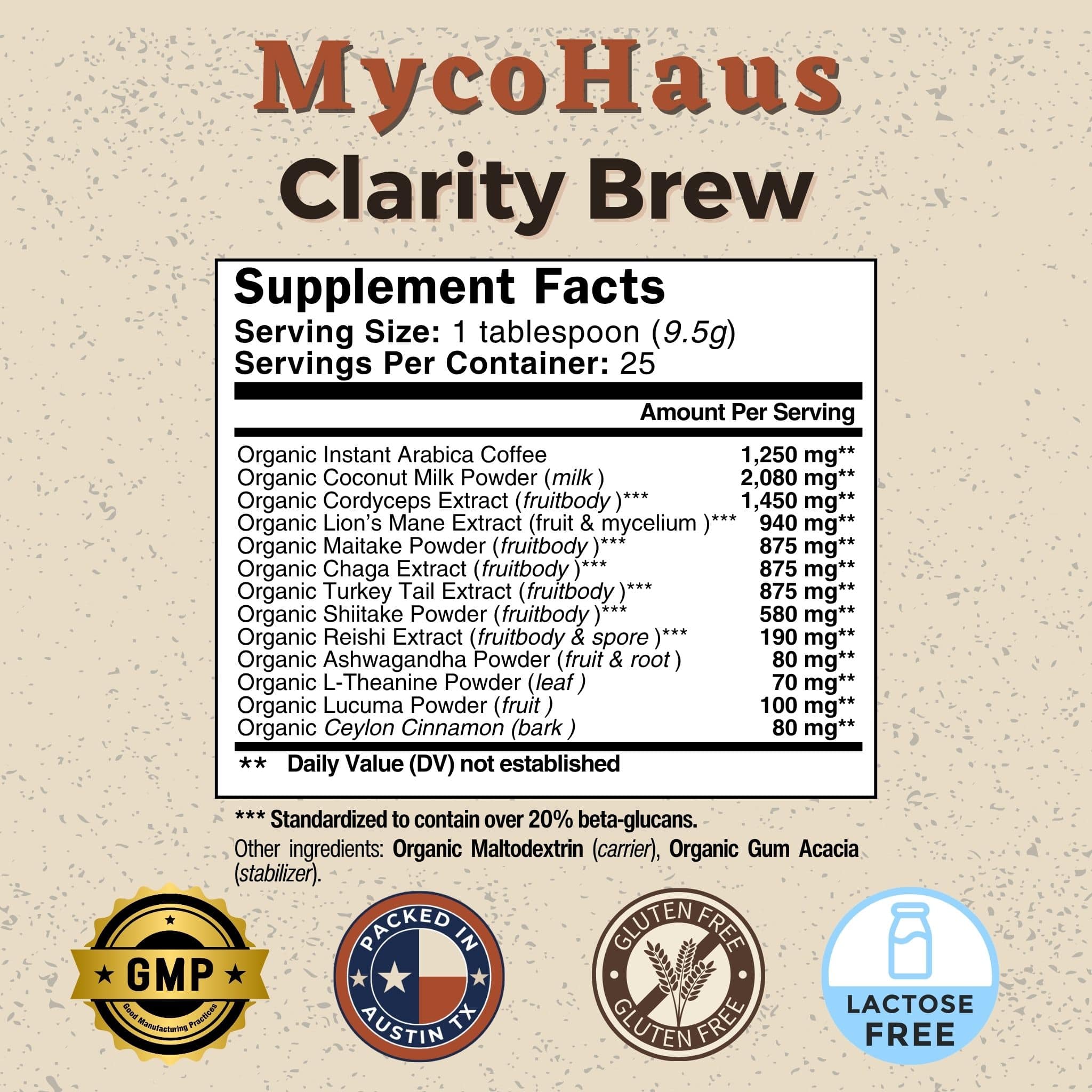 Clarity Brew Supplement Facts